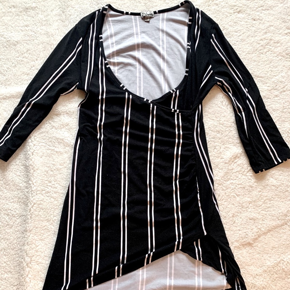 Black stripped fitted dress size medium